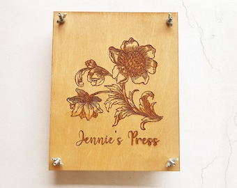 Personalised Flower Press - Great Birthday or Christmas Present - Press Flowers Kit