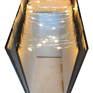 Book Nook Blank with USB LED lights and Mirror  - Deluxe blank for you to create your own diorama in a book