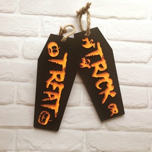 Trick or Treat Coffin Hangers