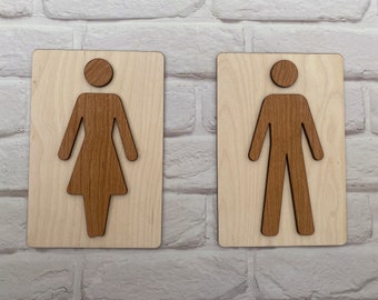 Lovely Wooden Ladies and Gents Toilet Signs - Classic, warm, wooden, sophisticated and beautiful.