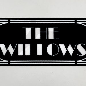 Art Deco House Name.  Clear and Readable. Long life Outdoors. House Mailbox Name Art Deco, 1920&#39;s, 1930&#39;s style Black & White