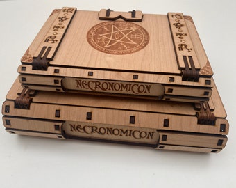 Cthulhu Necronomicon Book Box.   Unusual Keepsake.  Lovecraft Cherry Wood Box