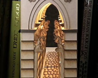 Wizards Library Book Nook - complete set met lijm, USB-lampjes en instructies