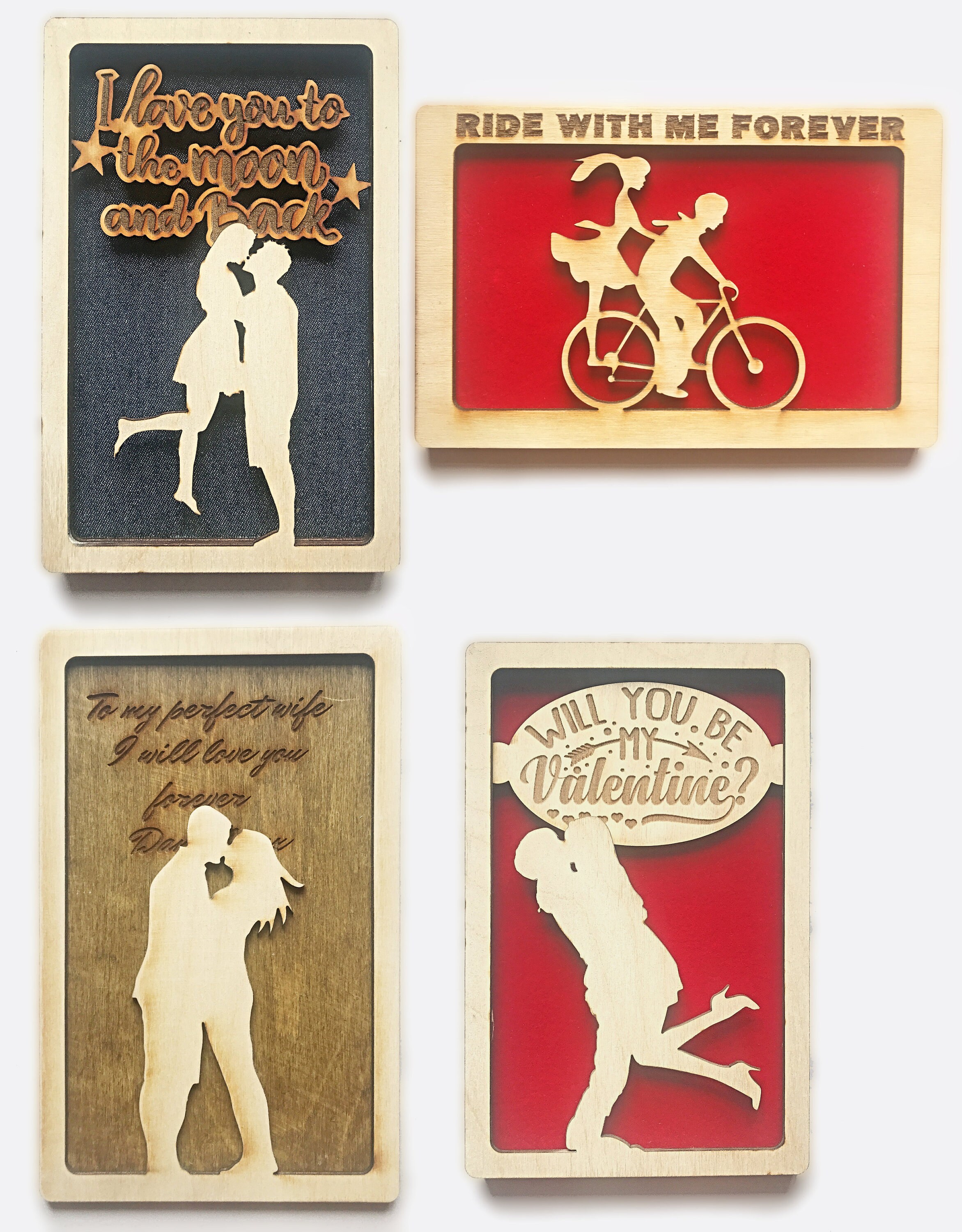 3D Geburtstags Valentinstags oder Jubiläumskarte aus Holz. | Etsy