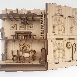 Mouse House Book Nook - whimsical house for mice in 4 layers - detailed, fun and ready to make and paint