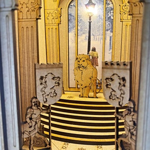 Lions, LampPost, Winter Book Nook - Complete Kit with USB Lights.  CS Lewis / Narnia Inspired