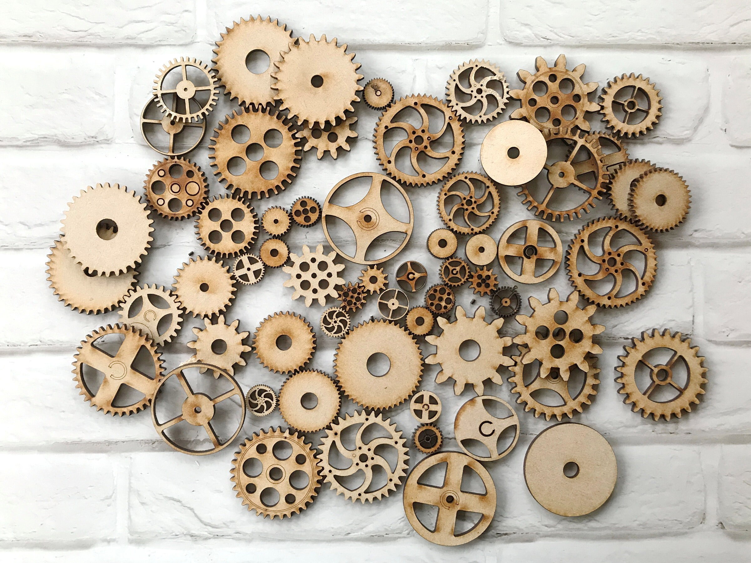  12pc. Set of Wooden Gears - Cool Industrial