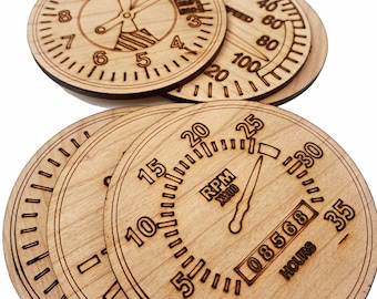 Posavasos de madera Instrumentos de cabina de avión
