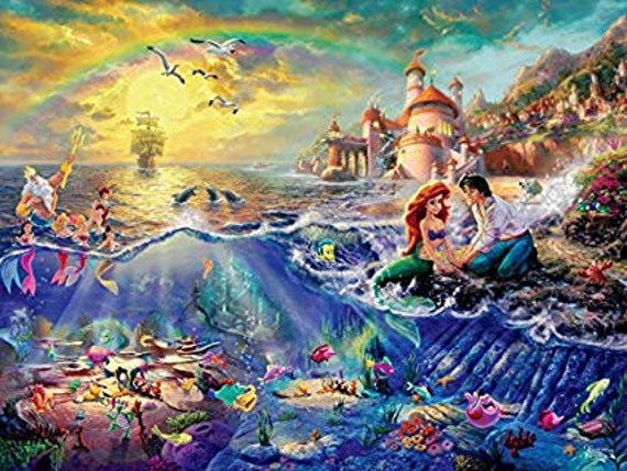 Little Mermaid Disney Princess Thomas Kinkade Puzzle Turned
