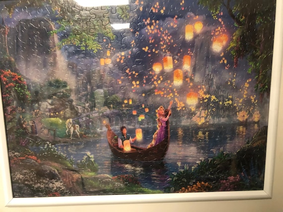 Tangled Disney Princess Thomas Kinkade Puzzle Turned Artwork 