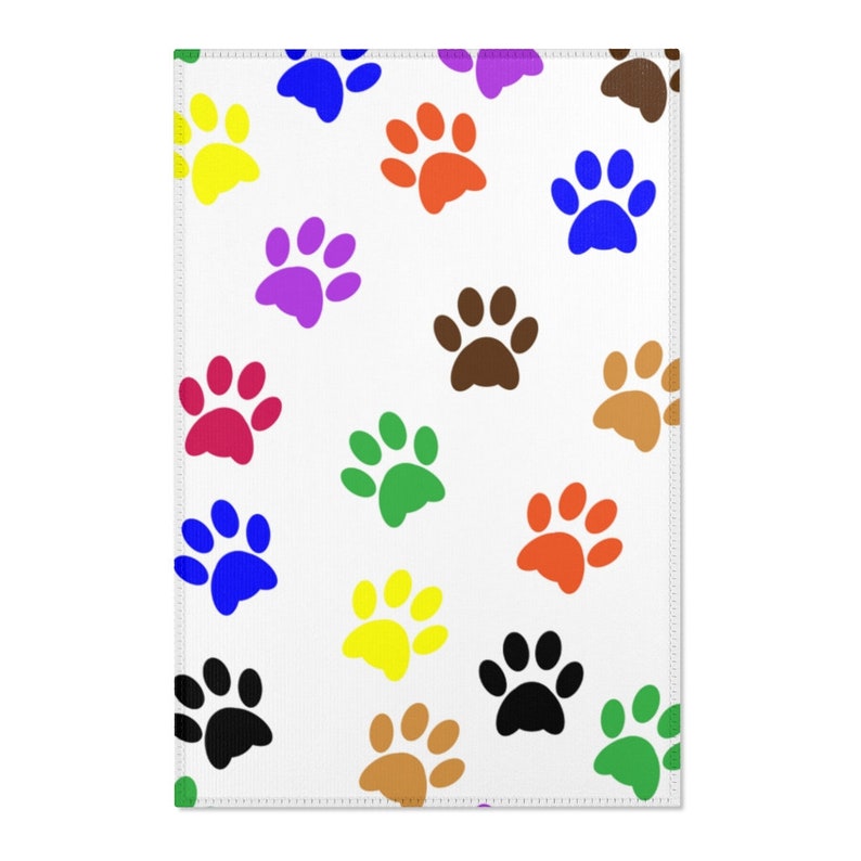 Area Rugs Paw Print Rug Dog Lover Rug Polyester Base Rug Etsy