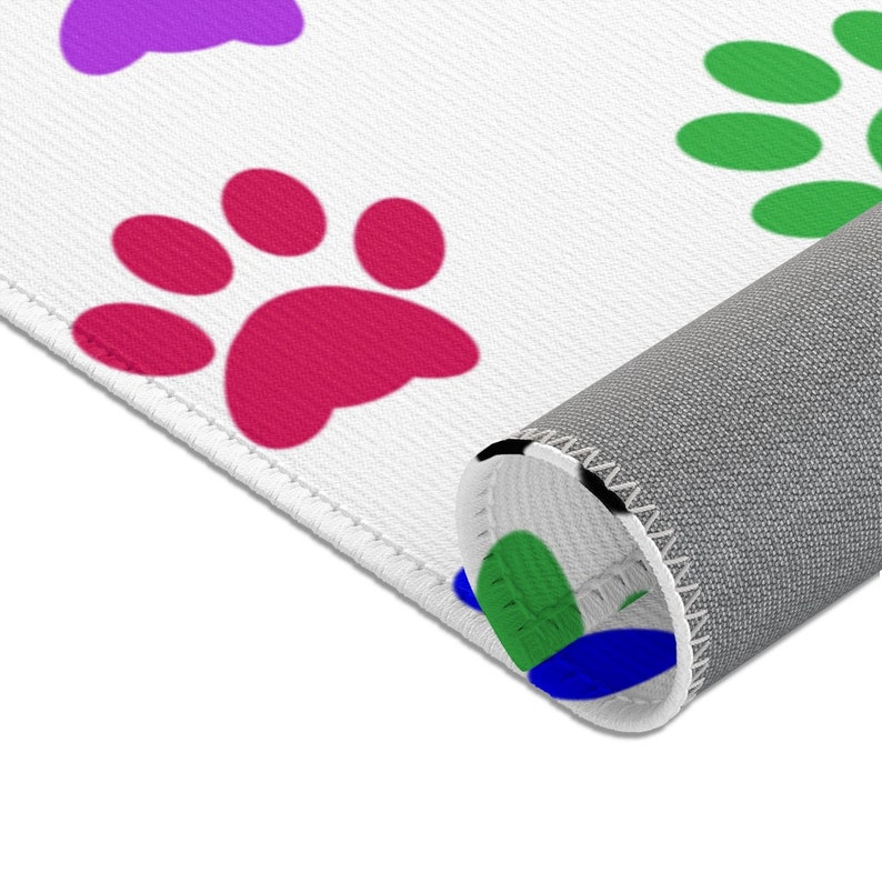 Area Rugs Paw Print Rug Dog Lover Rug Polyester Base Rug Etsy