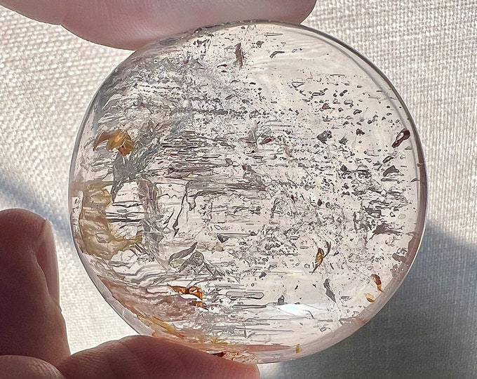 Enhydro Quartz ideal for jewelry - Rock crystal. superb internal crystal inclusion and bubble - display or for very large pendant ID A0291