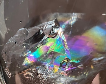 Enhydro silver pendant with moving bubble - fascinating crystal with rainbow effect - enhydro fluid inclusion bubble - ID A0139