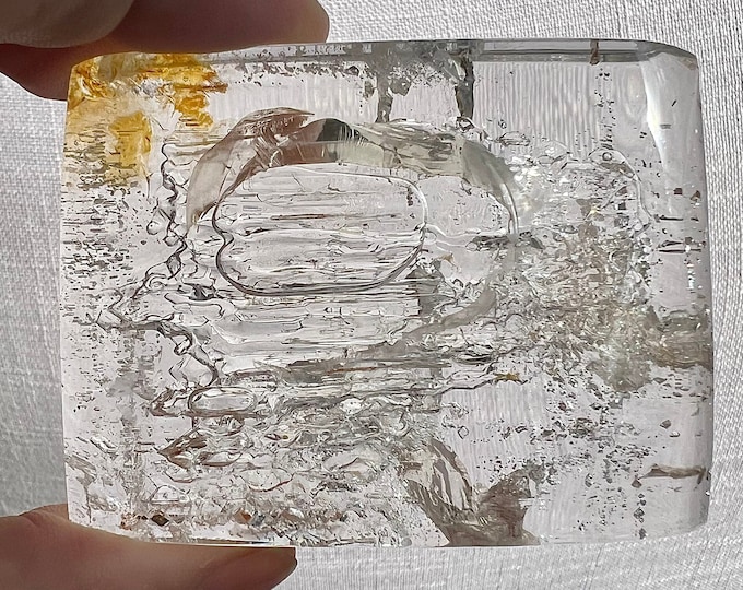 Top quality Enhydro with extra-large moving bubble - Superb internal crystallization - collector piece ID A0714