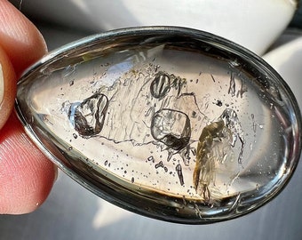 Enhydro pendant with moving bubbles - quartz rock crystal enhydro inclusion - ID A0013