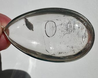 Enhydro silver pendant with moving bubble - quartz rock crystal - ID A0732