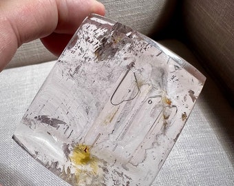 Large Enhydro 3 moving bubbles quartz rock crystal display piece -  ID A0115