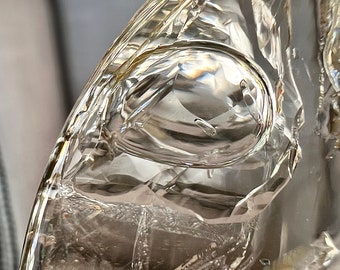 Large enhydro with moving bubble - elegant quartz rock crystal pendant with chain - ID1011