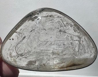 Enhydro - Large and heavy pendant with extra-large moving bubble - quartz crystal ID A0697