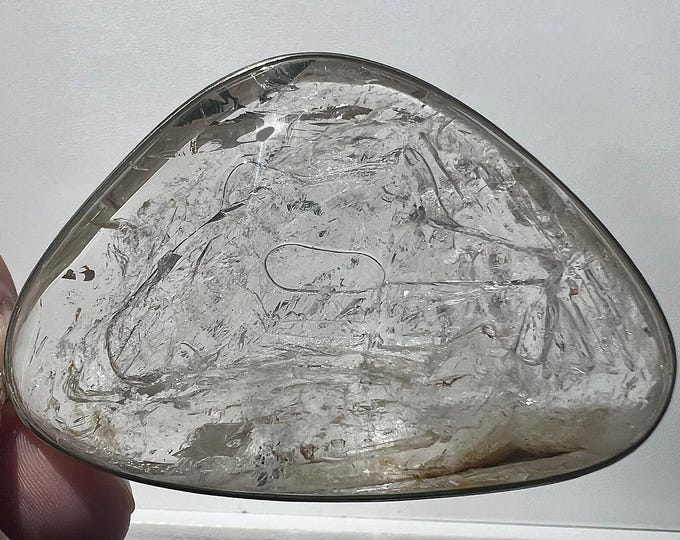 Enhydro - Large and heavy pendant with extra-large moving bubble - quartz crystal ID A0697