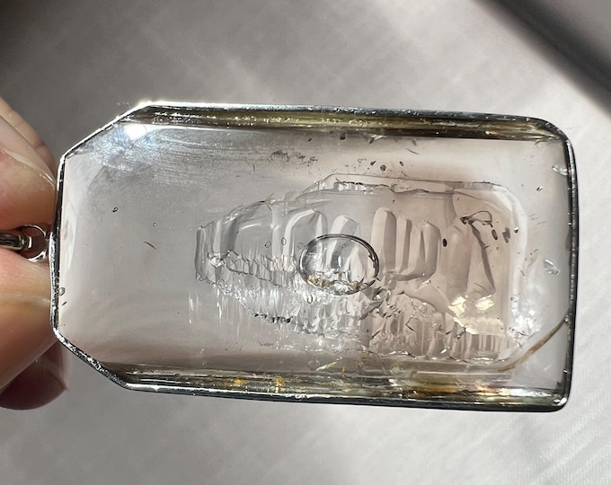 Enhydro - Fantastic pendant with moving bubble in a large etched cavity - dual quartz clear and smoky - lots of movement ID A0585