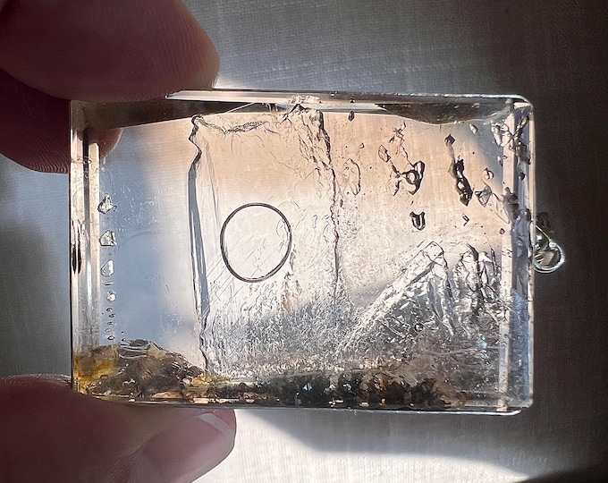 Enhydro - Smoky quartz rock crystal with 3 moving bubbles and superb internal formations - ID A0597