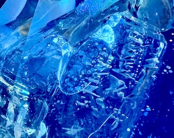 Large enhydro display piece - Multiple moving bubbles, UV reactive - collector piece ID A0554