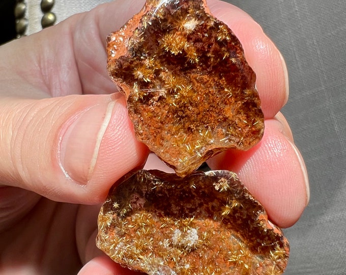 Rare specimen Geode like Rock Crystal with rutile formations from Brazil - Collector piece ID A0187