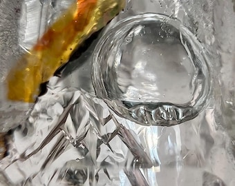 Enhydro - quartz rock crystal pendant - large bubble with lots of movement, golden healer hematite - ID A0496