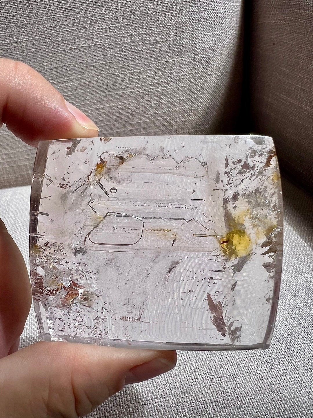 Large Enhydro 3 Moving Bubbles Quartz Rock Crystal Display Piece - ID ...