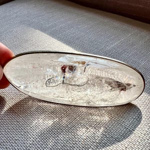 Enhydro - Fascinating elongated pendant with large moving bubble and mobile chlorite inclusion - quartz rock crystal enhydro ID A0425