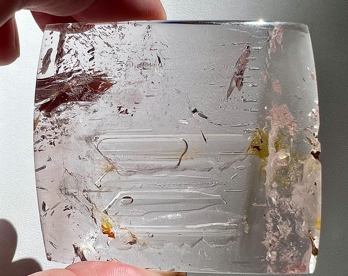 Enhydro 3 moving bubbles - large quartz rock crystal display piece -  ID A0712