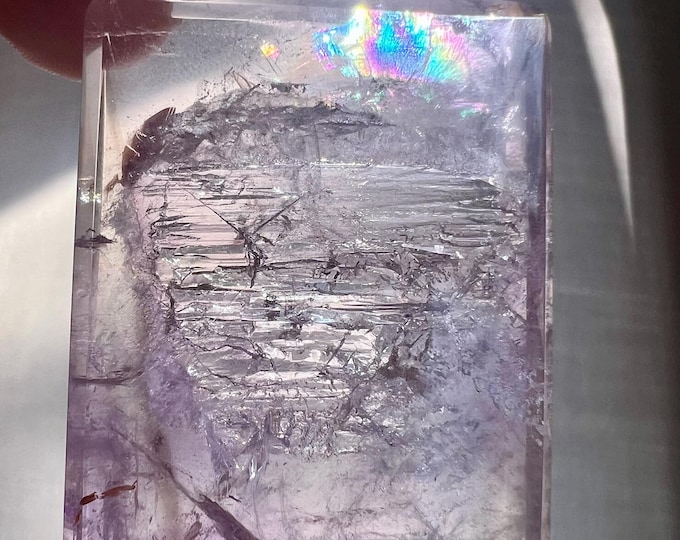 Inclusion - Elegant faceted amethyst quartz rock crystal with superb internal inclusions - IDA 0639