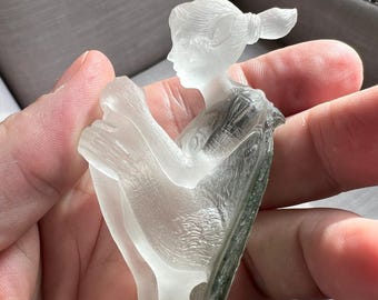 Natural Rock Quartz Crystal Fairy carving - wonderful display piece ID A0450