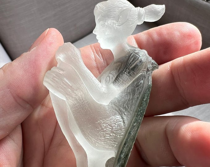 Natural Rock Quartz Crystal Fairy carving - wonderful display piece ID A0450