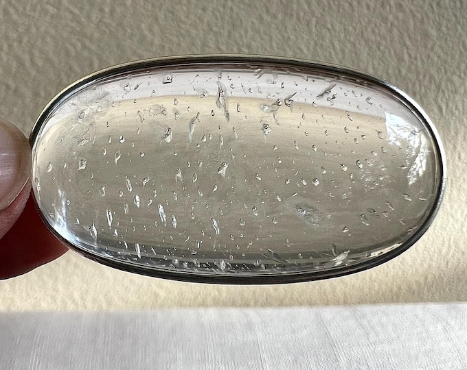 Raindrop Enhydro - Uncommon - Superb quartz crystal pendant with tons of tiny enhydro "droplets" bubbles - ID A0470