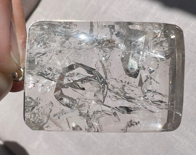 Enhydro pendant with 2 bubbles - superb internal crystal formation - quartz rock crystal inclusion - ID A0025