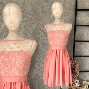 Peach Chiffon Cocktail Dress: Gatsby Style Party Gown