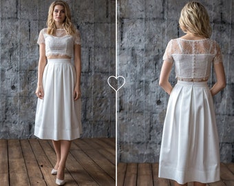 white midi skirt wedding