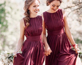 marsala red bridesmaid dresses