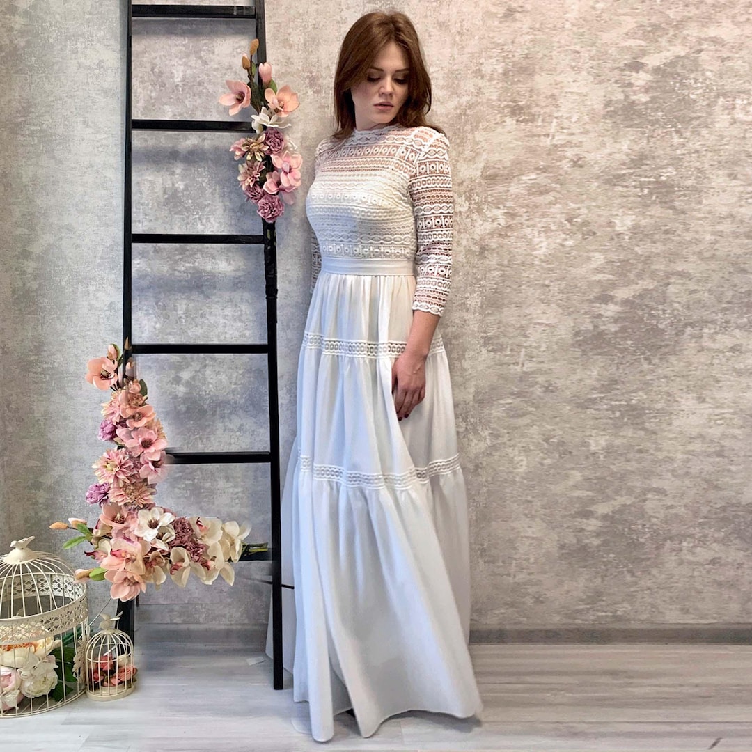 love triangle white lace dress Love Triangle plunge front midi dress in white lace