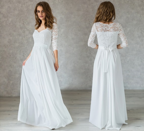 Modest white formal dresses hotsell
