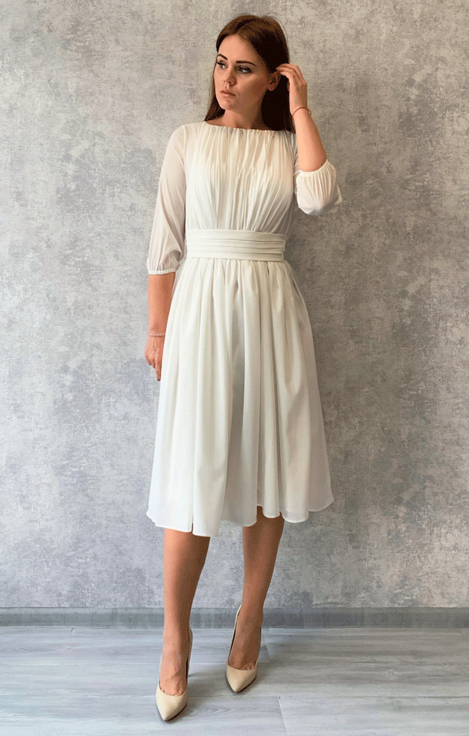 ivory chiffon gown