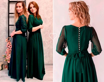 dusky green maxi dress