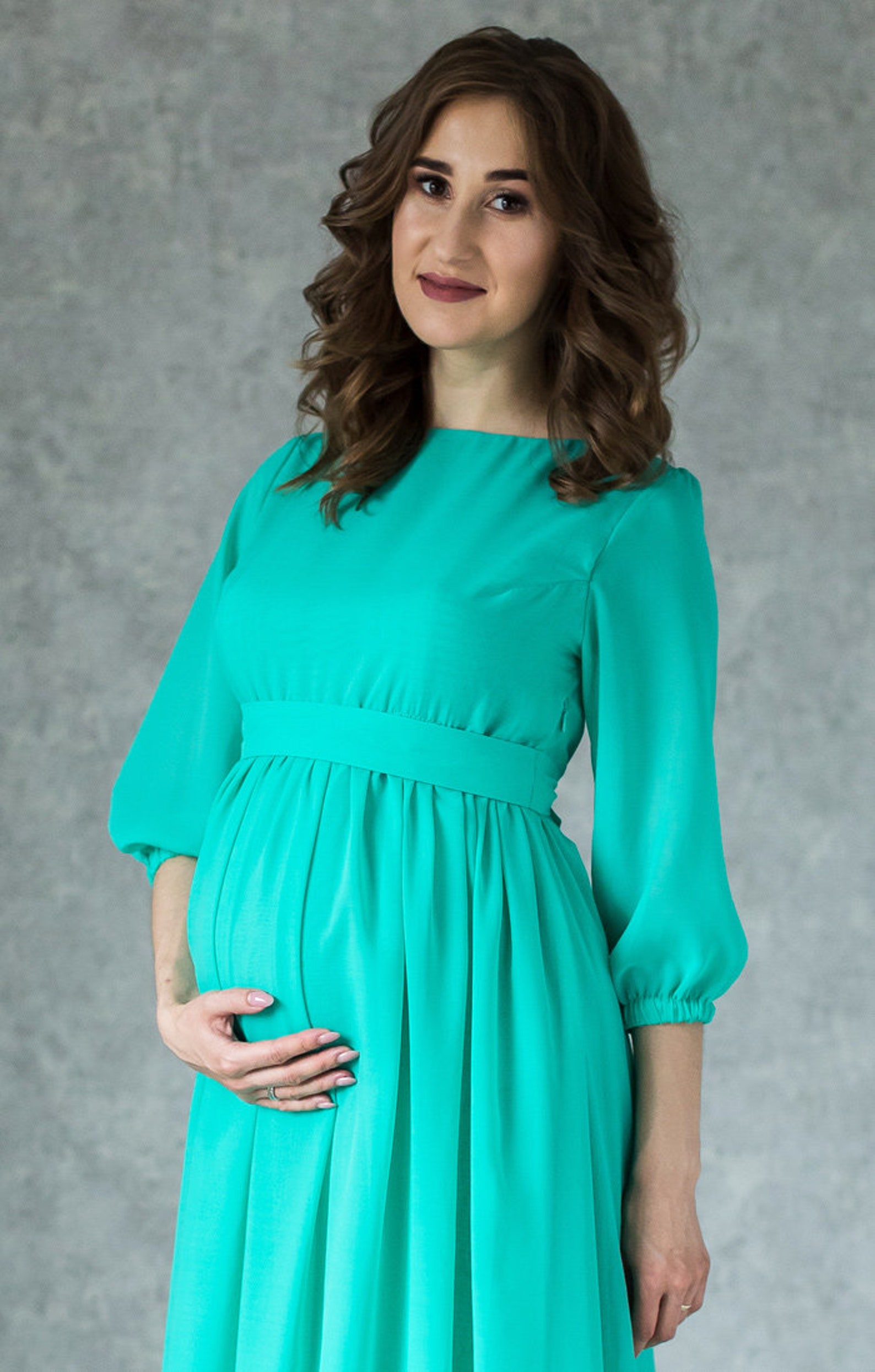 Elegance Emerald Maternity Dress / Long Green Formal Dress for | Etsy