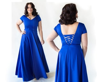 royal blue plus size dress amazon Idia Plus Size Evening Gown In Royal Blue main image 1