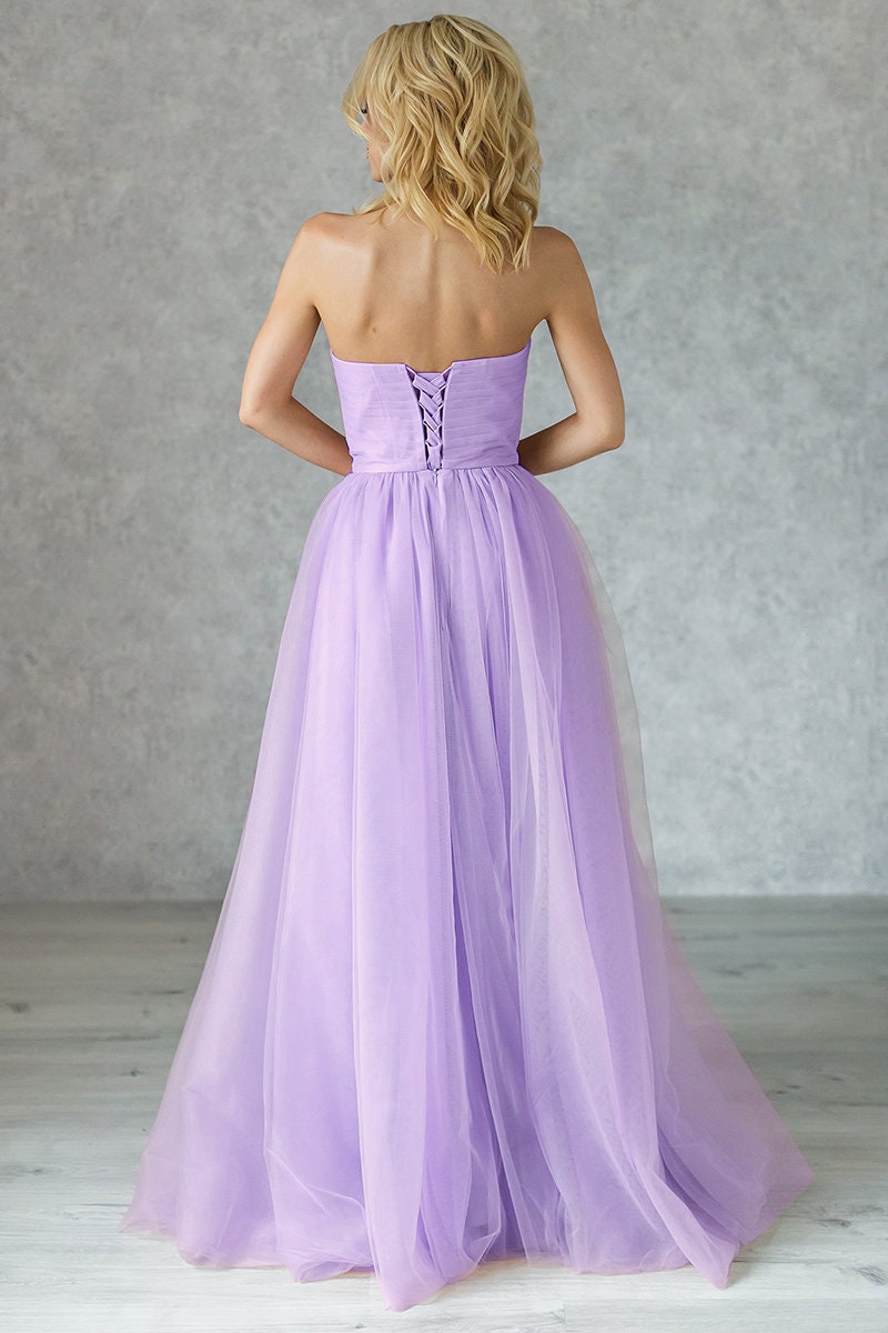 strapless lavender prom dress Strapless Lilac Mermaid Prom Dresses Corset Back Pageant Formal Dress  ARD2899