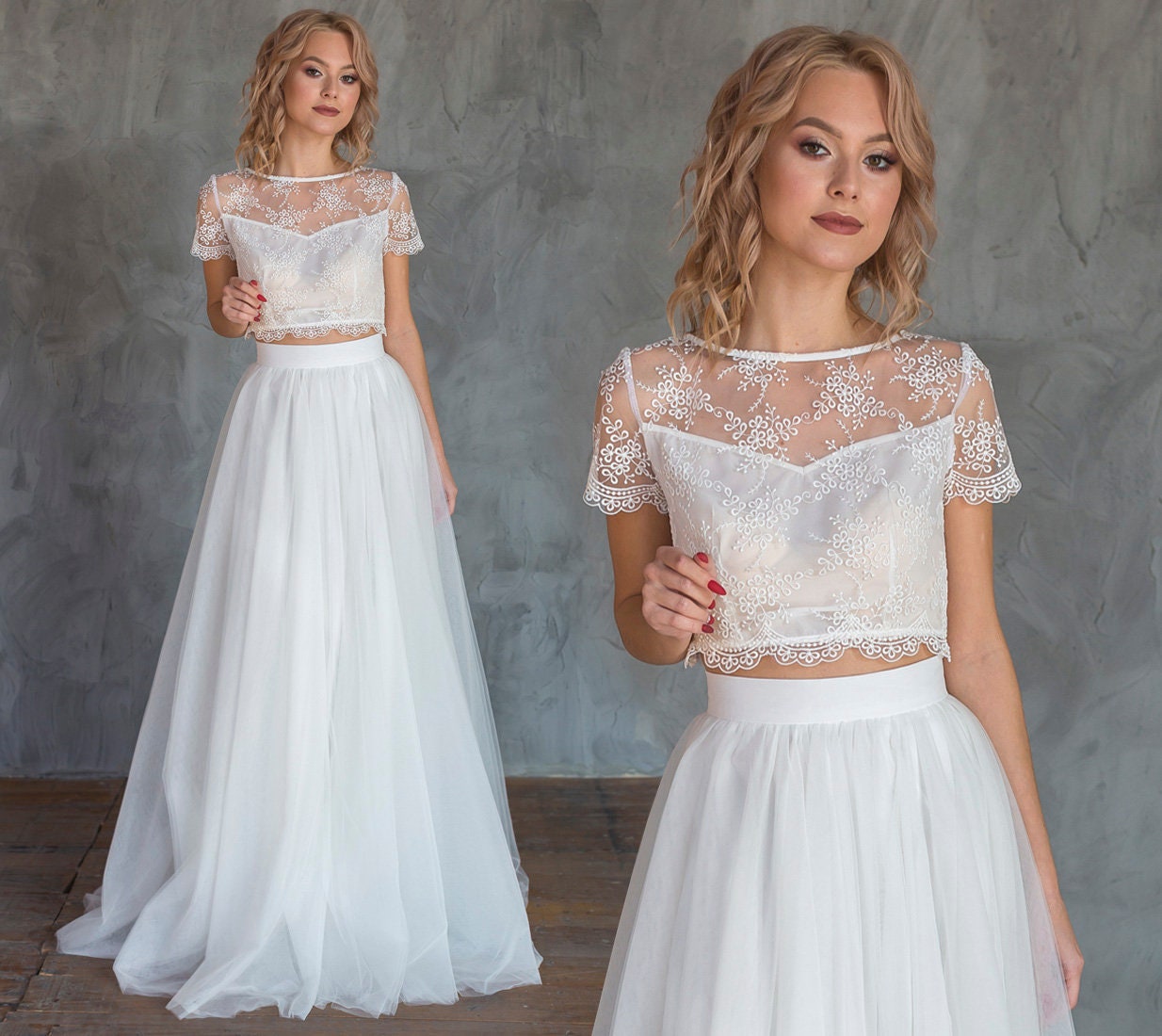 skirt and top wedding dress