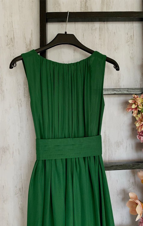 emerald green bridesmaid dresses amazon Jana Strapless Ruffle Open Back Maxi Dress main image 0